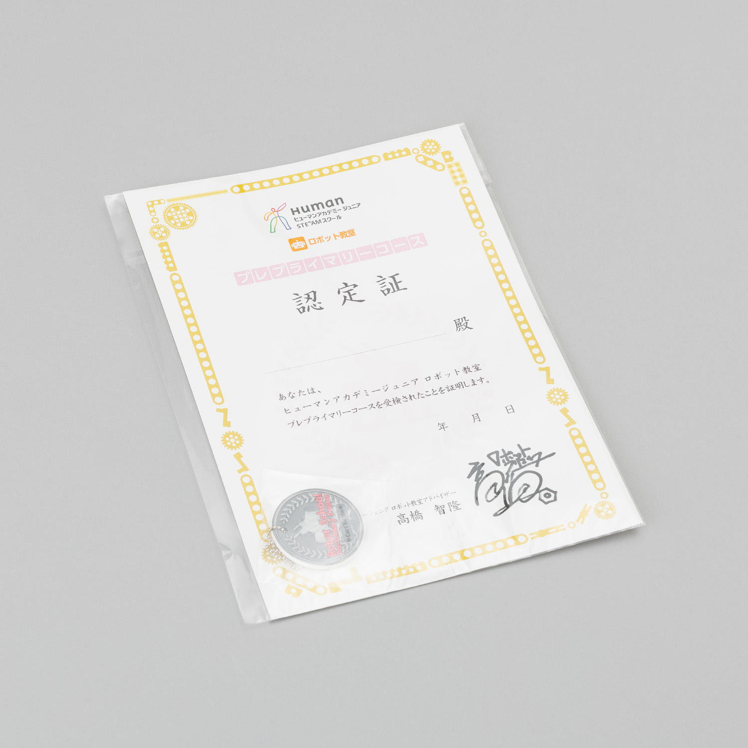 ロボット プレプライマリー シルバー 認定証