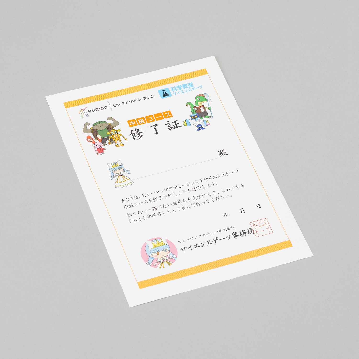 SG 中級  修了証